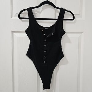 Black Ribbed Poster Grl Bodysuit
